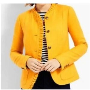 Talbots Yellow Ruffle-Trim Blazer